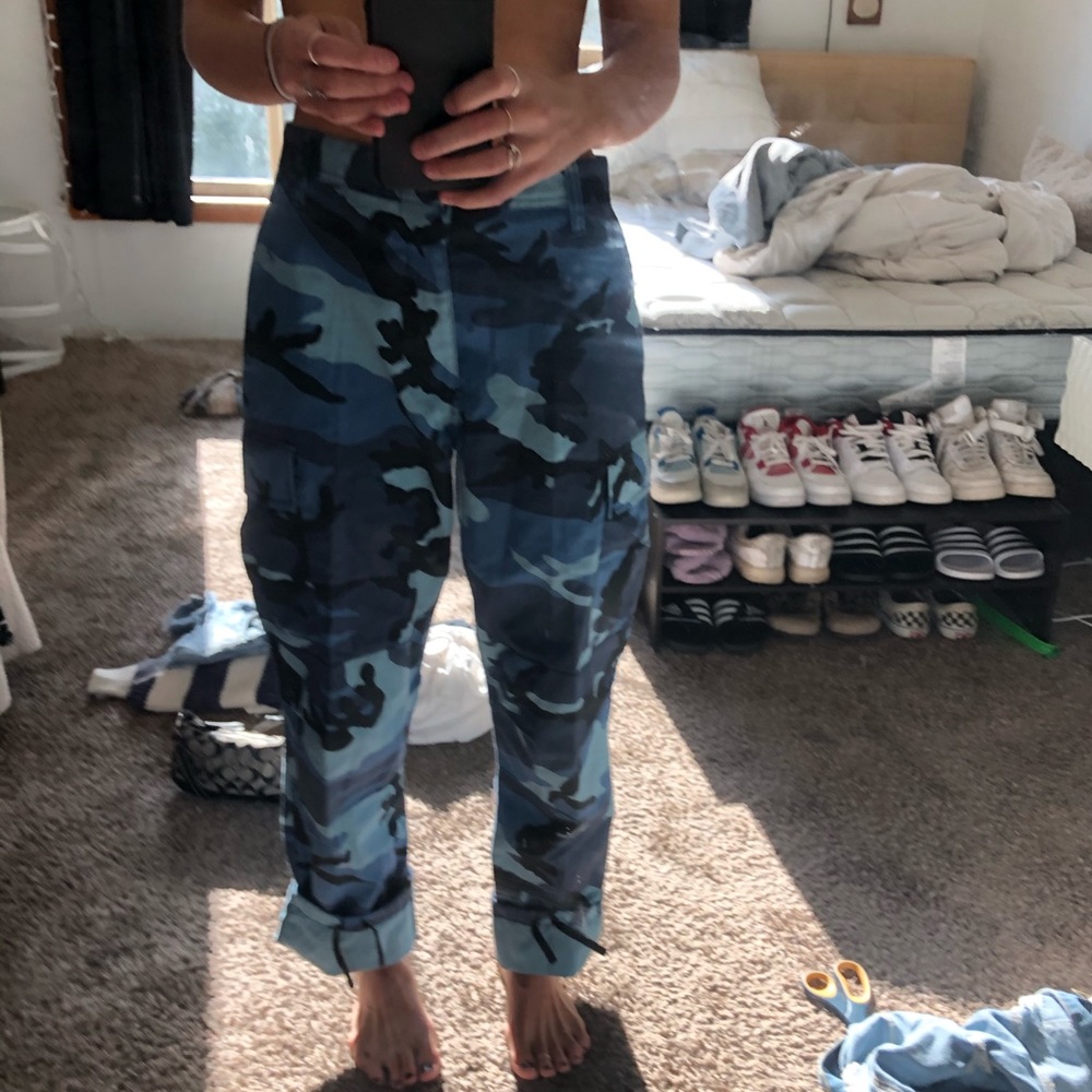 blue camo pants